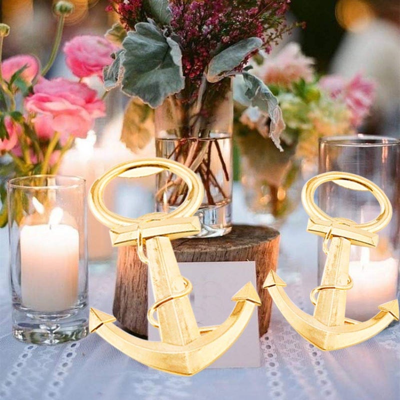 Bodosac 30 Pcs Gold Anchor Bottle Openers, Baby Shower Wedding Party Favors with Bag, Vintage Style, Less Oxidized, Perfect for Weddings, Parties, DIY Projects - Image 1